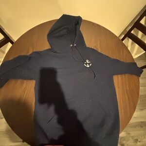 Navy Anchor Hoodie Sweatshirt - Unbranded